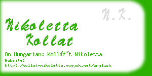 nikoletta kollat business card